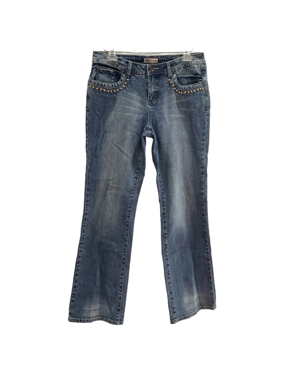 Faded Glory Bootcut Jeans with Studded Pockets - Blue